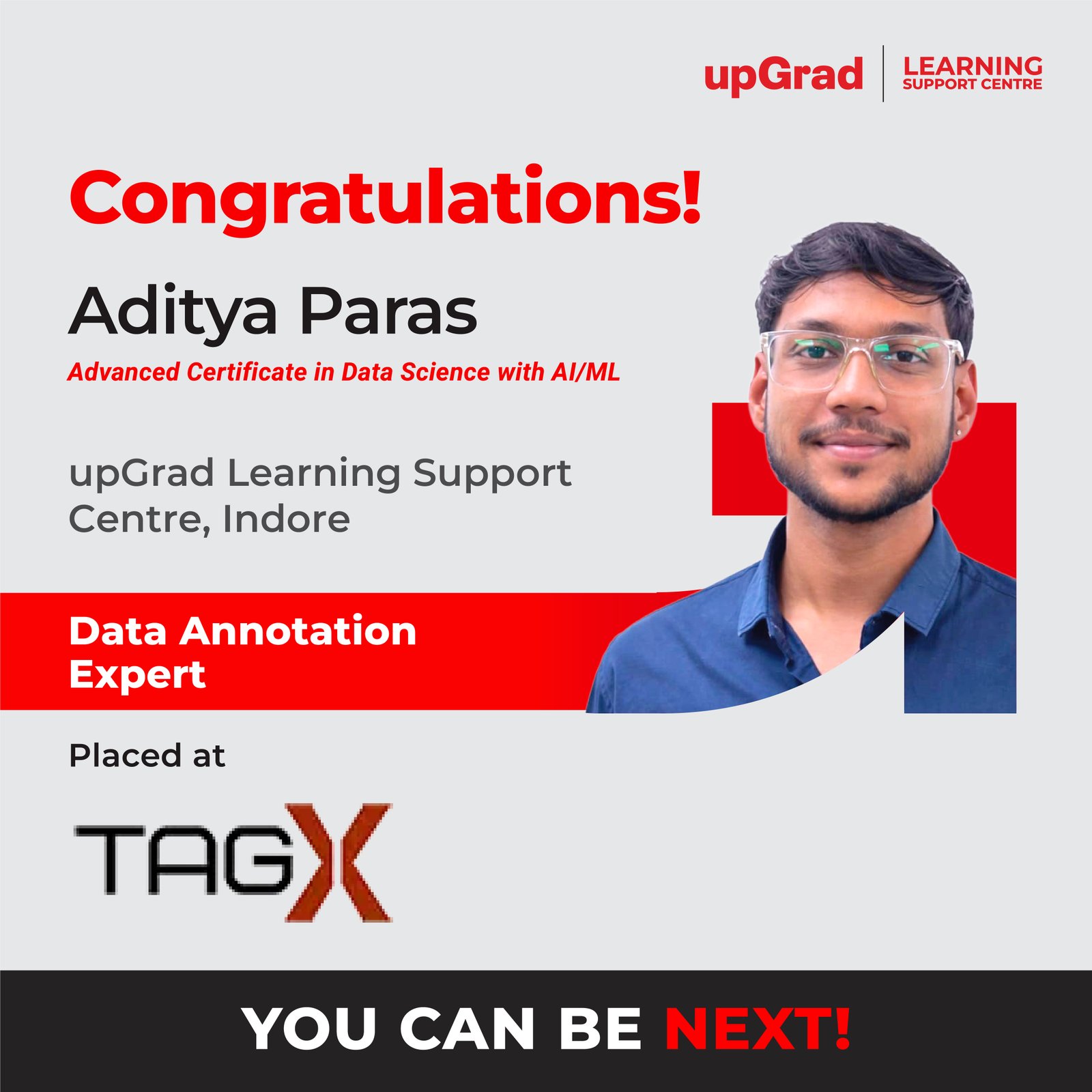 Aditya Paras placed at TAGX